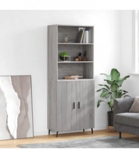vidaXL Highboard Grey Sonoma 69.5x34x180 cm Engineered Wood — Model: 2 doors — V0671966834