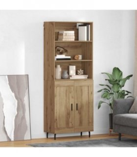 vidaXL Highboard Artisan Oak 69.5 x 34 x 180 cm — Model: 2 wood doors
