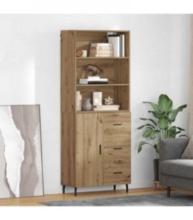 vidaXL Highboard with Drawer Artisan Oak 69.5 x 34 x 180 cm — Model: 1 door 3 drawers