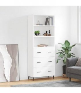 vidaXL Highboard White 69.5x34x180 cm Engineered Wood — Model: 3 drawers — V0671966860