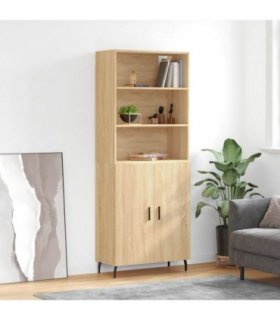 vidaXL Highboard Sonoma Oak 69.5x34x180 cm Engineered Wood — Model: 2 doors — V0671966882