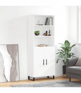 vidaXL Highboard White 69.5x34x180 cm Engineered Wood — Model: 2 doors — V0671966907