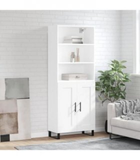 vidaXL Highboard White 69.5x34x180 cm Engineered Wood — Model: 2 wood doors — V0671966910