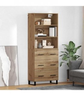 vidaXL Highboard with Drawer 2 pcs Artisan Oak Engineered Wood — Model: 3 drawers — V0671966914