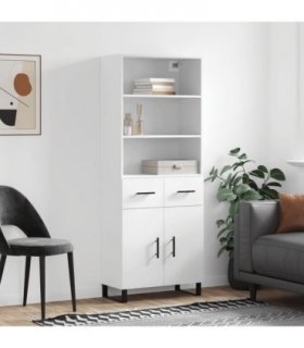 vidaXL Highboard White 69.5x34x180 cm Engineered Wood — Model: 2 doors 2 drawers — V0671966918