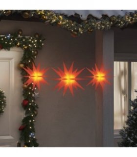 vidaXL Christmas Lights with LEDs 3 pcs Foldable Red
