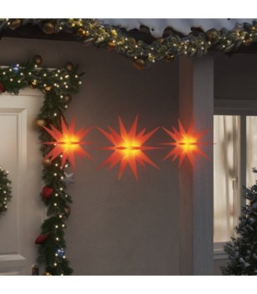 vidaXL Christmas Lights with LEDs 3 pcs Foldable Red