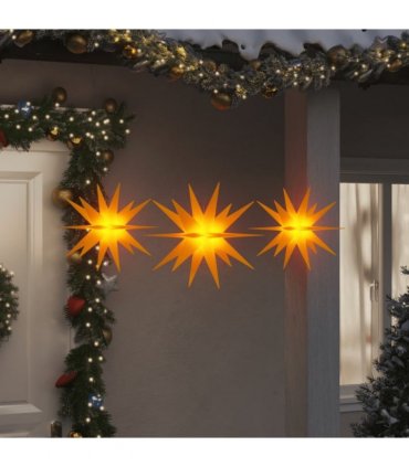vidaXL Christmas Lights with LEDs 3 pcs Foldable Yellow