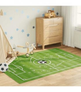 vidaXL Kids' Rug Green 160x230 cm Football Field Washable