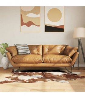 vidaXL Rug Brown and White 120x170 cm Cow Pattern Washable