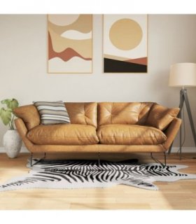 vidaXL Rug Black and White 120x170 cm Zebra Pattern Washable