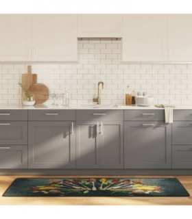 vidaXL Kitchen Rug Multicolour 60x180 cm Washable — Colour: blue and red
