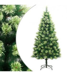 vidaXL Artificial Hinged Christmas Tree with Stand 210 cm