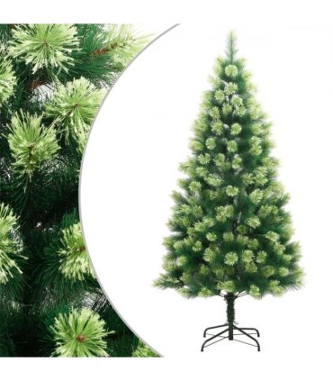 vidaXL Artificial Hinged Christmas Tree with Stand 210 cm