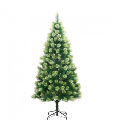 vidaXL Artificial Hinged Christmas Tree with Stand 210 cm