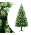 vidaXL Artificial Hinged Christmas Tree with Stand 180 cm