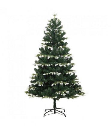 vidaXL Artificial Hinged Christmas Tree with Flocked Snow 240 cm