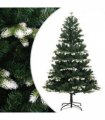 vidaXL Artificial Hinged Christmas Tree with Flocked Snow 150 cm