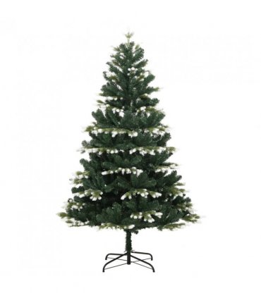 vidaXL Artificial Hinged Christmas Tree with Flocked Snow 150 cm