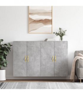vidaXL Wall Mounted Cabinets 2 pcs Concrete Grey 69.5x34x90 cm — Model: leaf gold