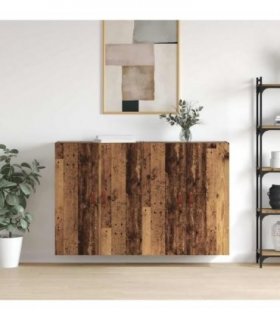 vidaXL Wall-Mounted Cabinet 2 pcs Old Wood 69.5 x 34 x 90 cm — Model: Leather