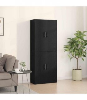 vidaXL Wall-Mounted Cabinet 2 pcs Black Oak 69.5 x 34 x 90 cm — Model: Tube black
