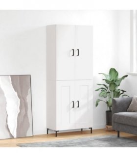 vidaXL Highboard White 69.5x34x180 cm Engineered Wood — Model: 2 wood doors — V0671967898