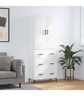 vidaXL Highboard White 69.5x34x180 cm Engineered Wood — Model: 3 drawers — V0671967909