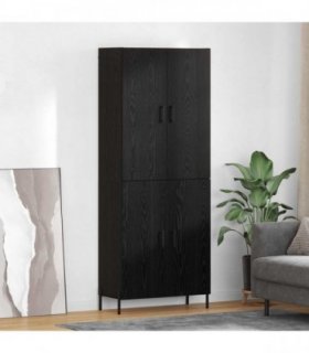 vidaXL Highboard Black Oak 69.5 x 34 x 180 cm Engineered Wood — Model: 2 doors — V0671967910