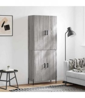 vidaXL Highboard Grey Sonoma 69.5x34x180 cm Engineered Wood — Model: 2 doors — V0671967919