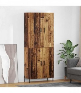 vidaXL Highboard Old Wood 69.5 x 34 x 180 cm Engineered Wood — Model: 2 doors — V0671967922
