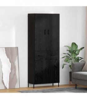 vidaXL Highboard Black Oak 69.5 x 34 x 180 cm Engineered Wood — Model: 2 doors 2 drawers — V0671967928