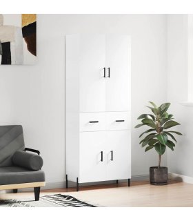 vidaXL Highboard White 69.5x34x180 cm Engineered Wood — Model: 2 doors 2 drawers — V0671967933
