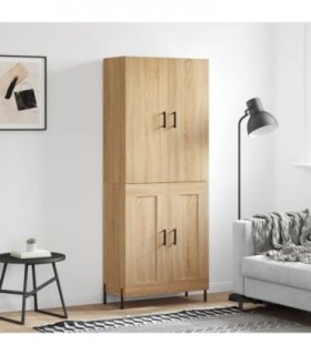vidaXL Highboard Sonoma Oak 69.5x34x180 cm Engineered Wood — Model: 2 wood doors — V0671967935