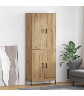 vidaXL Highboard Artisan Oak 69.5 x 34 x 180 cm Engineered Wood — Model: 2 wood doors — V0671967940