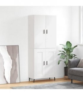 vidaXL Highboard White 69.5x34x180 cm Engineered Wood — Model: 2 wood doors — V0671967956