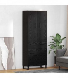 vidaXL Highboard with Drawer 2 pcs Black Oak 69.5 x 34 x 180 cm — Model: 3 drawers