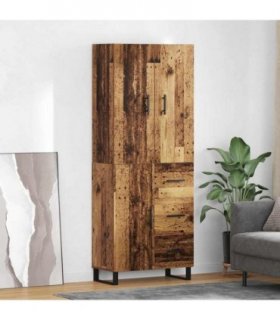 vidaXL Highboard with Drawer 2 pcs Old Wood 69.5 x 34 x 180 cm — Model: 1 door 3 drawers