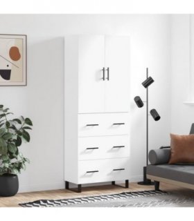 vidaXL Highboard White 69.5x34x180 cm Engineered Wood — Model: 3 drawers — V0671968013