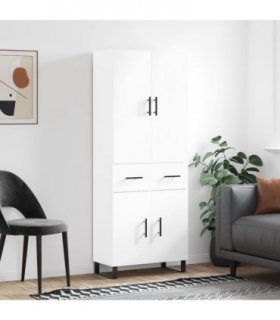 vidaXL Highboard White 69.5x34x180 cm Engineered Wood — Model: 2 doors 2 drawers — V0671968018