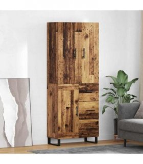 vidaXL Highboard with Drawer 2 pcs Old Wood 69.5 x 34 x 180 cm — Model: 1 wood door 3 drawers