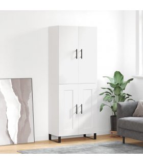 vidaXL Highboard White 69.5x34x180 cm Engineered Wood — Model: 2 wood doors — V0671968021