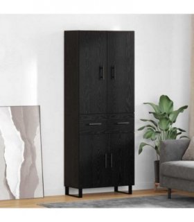 vidaXL Highboard with Drawer 2 pcs Black Oak 69.5 x 34 x 180 cm — Model: 2 doors 2 drawers