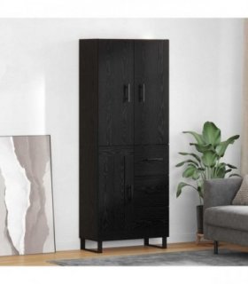 vidaXL Highboard with Drawer 2 pcs Black Oak 69.5 x 34 x 180 cm — Model: 1 wood door 3 drawers