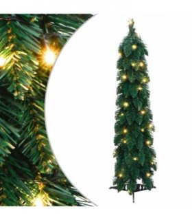 vidaXL Artificial Pre-lit Christmas Tree with 45 LEDs 90 cm — Colour: green
