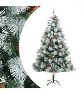 vidaXL Artificial Hinged Christmas Tree with Cones and Berries 180 cm — Model: basic