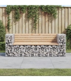 vidaXL Garden Bench | Natural wood | Solid Pine wood, Galvanised steel — Colour: natural pine