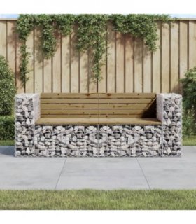 vidaXL Garden Bench | Natural Wood and Galvanised Steel — Colour: dark brown