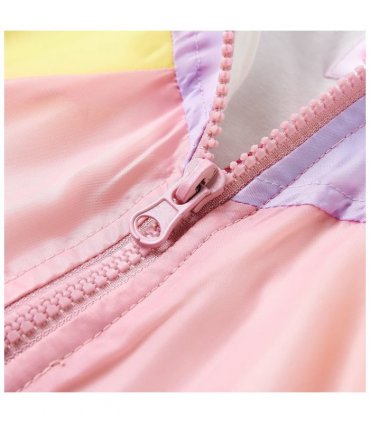 Kids' Hooded Jacket with Zip Multicolour 116 — Colour: pink, Size: 116 (5-6y)