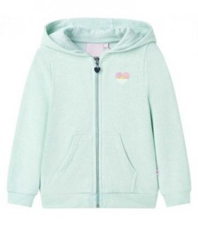 Kids' Hooded Sweatshirt with Zip Light Mint Mix 92 — Size: 92 (1.5-2y)